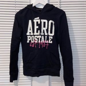 Aeropostale Black White and Pink Hoodie - Size S